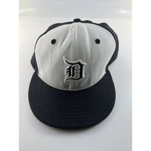 Detroit Tigers Cap New Era Size 7 5/8 Fitted 59Fifty On Field White/Dark Blue